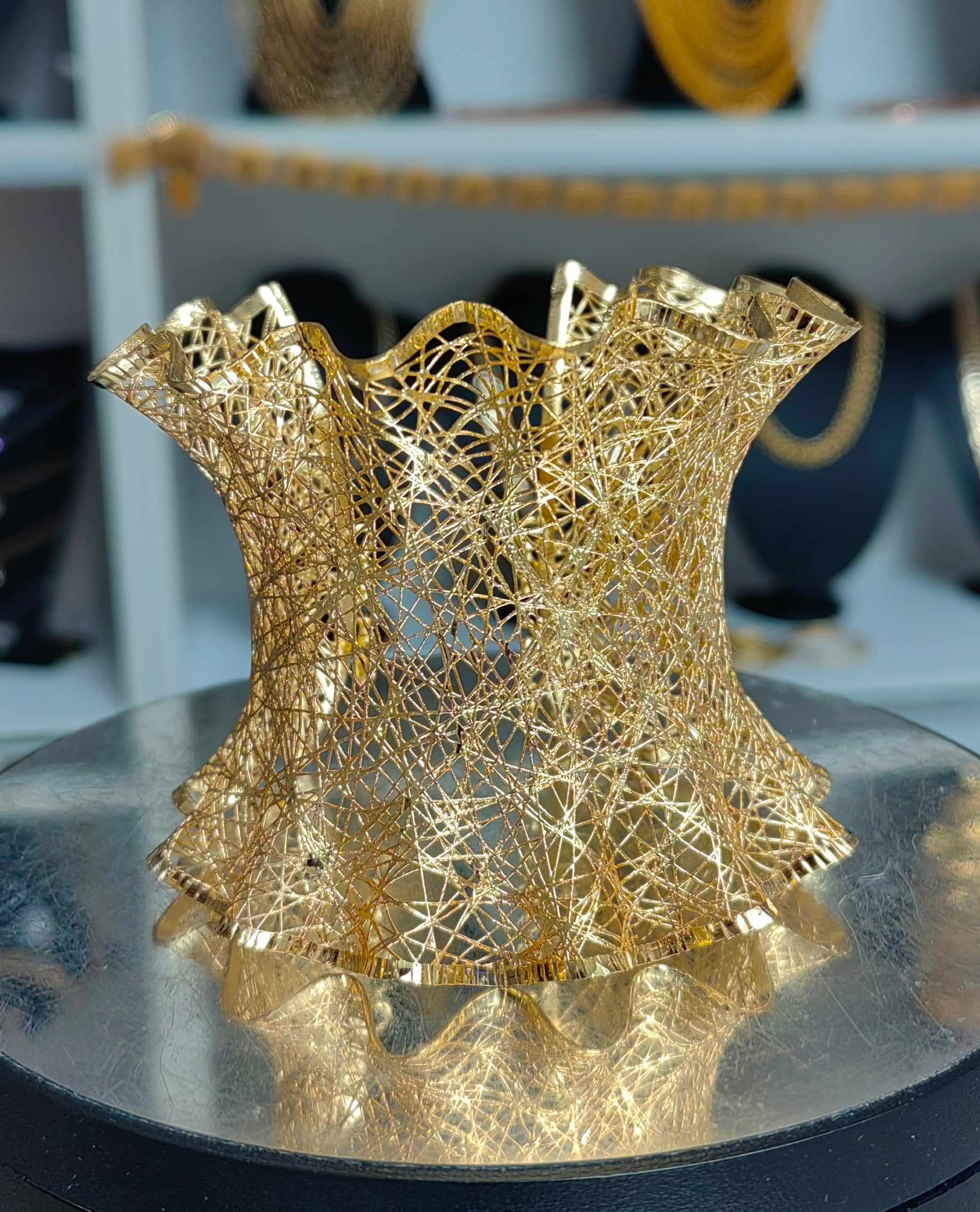 Altin Kaplama 7 cm Tül Kelepçe Demo  - Mad Gold kelepçeler