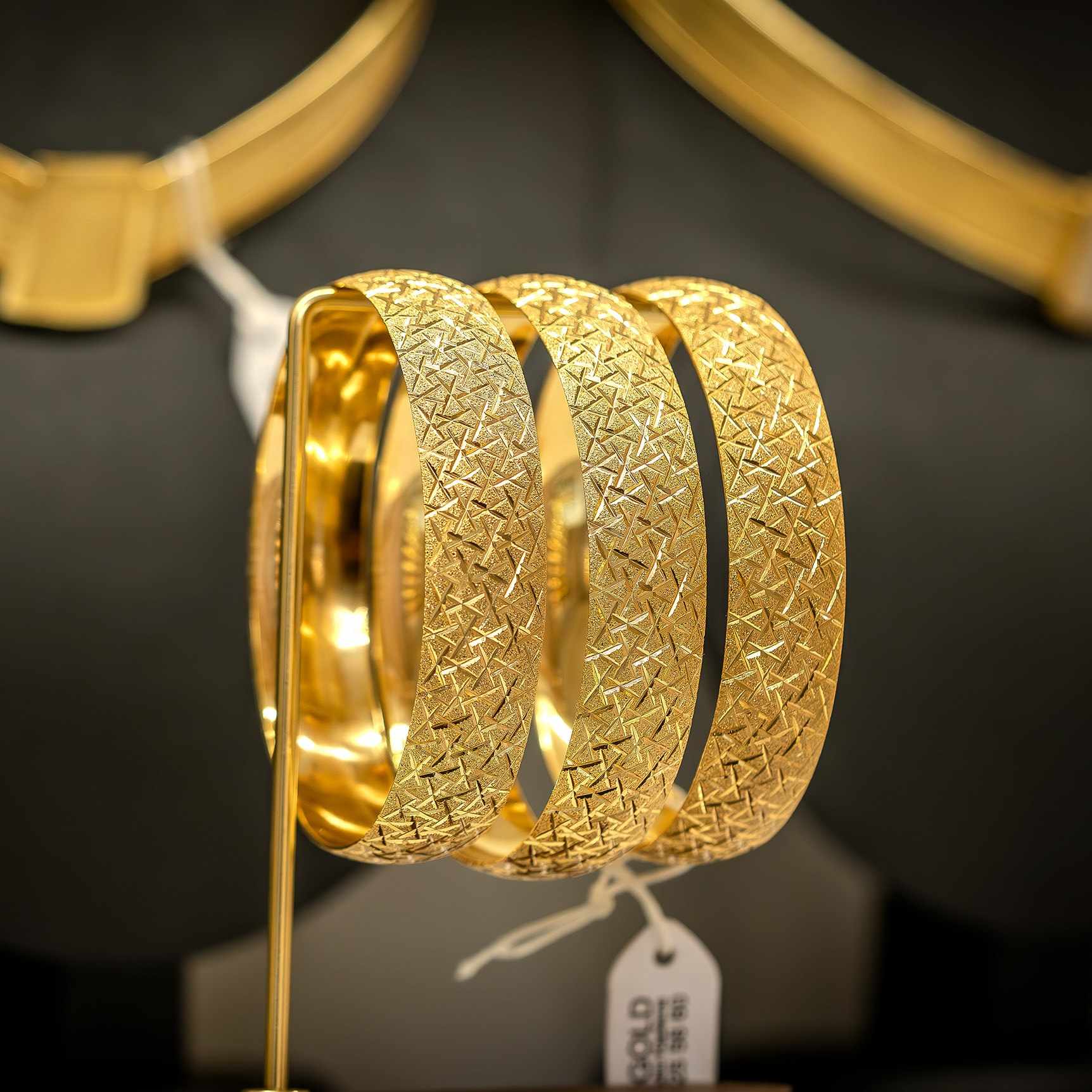 Altın Kaplama 1.50 cm Cam Kırığı Demo Bilezik - Mad Gold 1.50 cm bilezikler