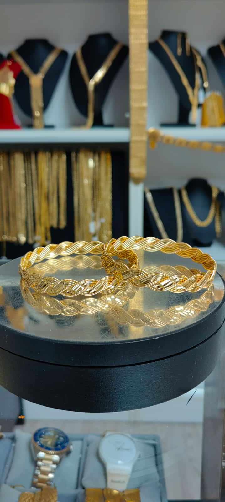 Altın Renginde Lak Kaplama Bracciale in maglia -ÖBA0027 - Mad Gold bracciali lavorati a maglia
