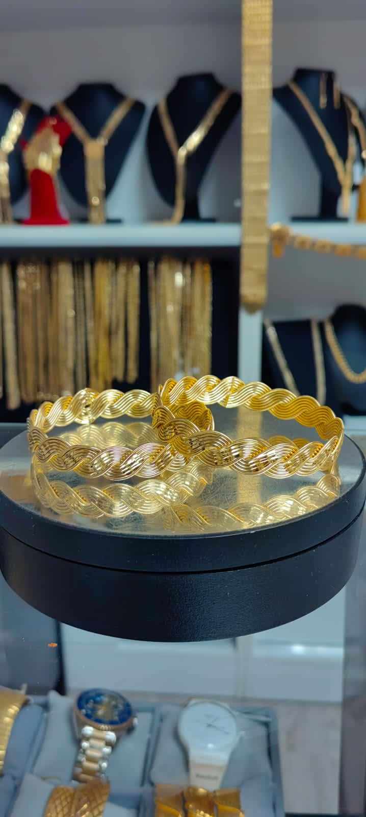Altın Renginde Lak Kaplama Bracciale in maglia ÖBA0028 - Mad Gold bracciali lavorati a maglia
