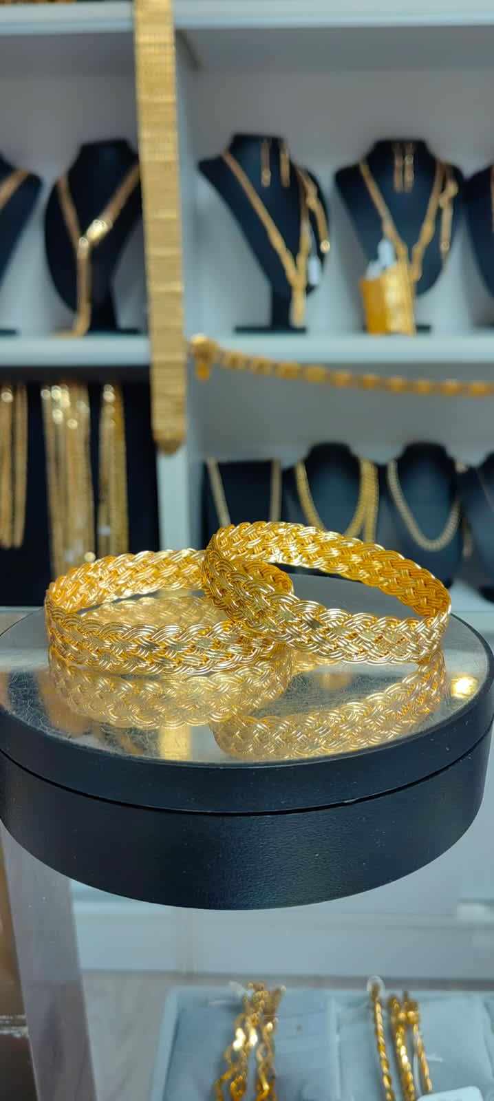 Altın Renginde Lak Kaplama Bracciale cestino -SBL0030 - Mad Gold bracciali lavorati a maglia