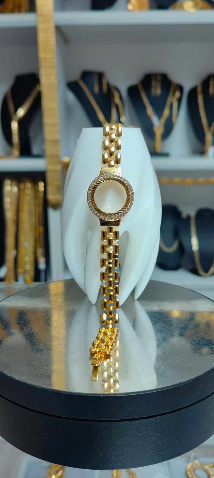 Altın Renginde Lak Kaplama Çeyrekli Bileklik -ÇBL0030 - Mad Gold rannerenkaita