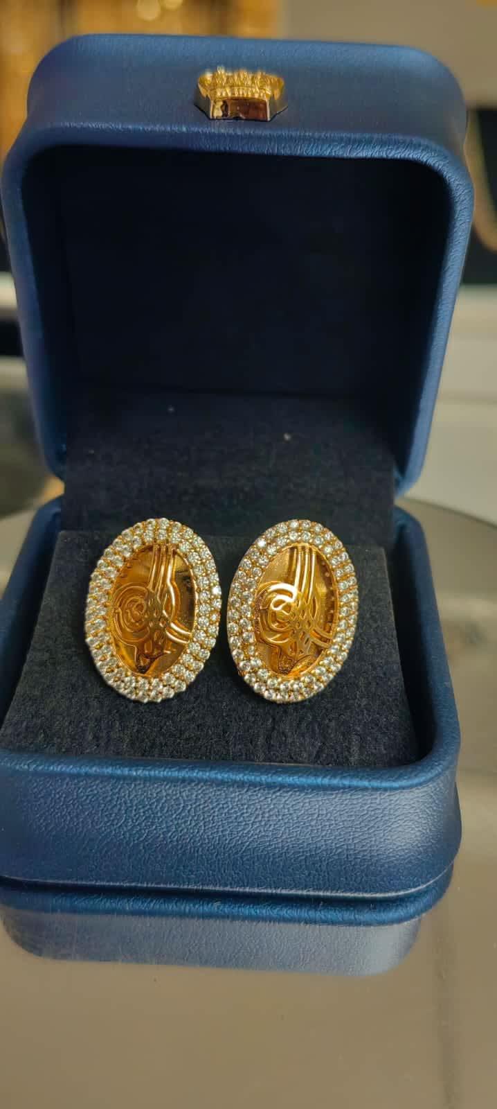 Tuğralı Trabzon küpesi ön görünüm, TTKA0063 modeli