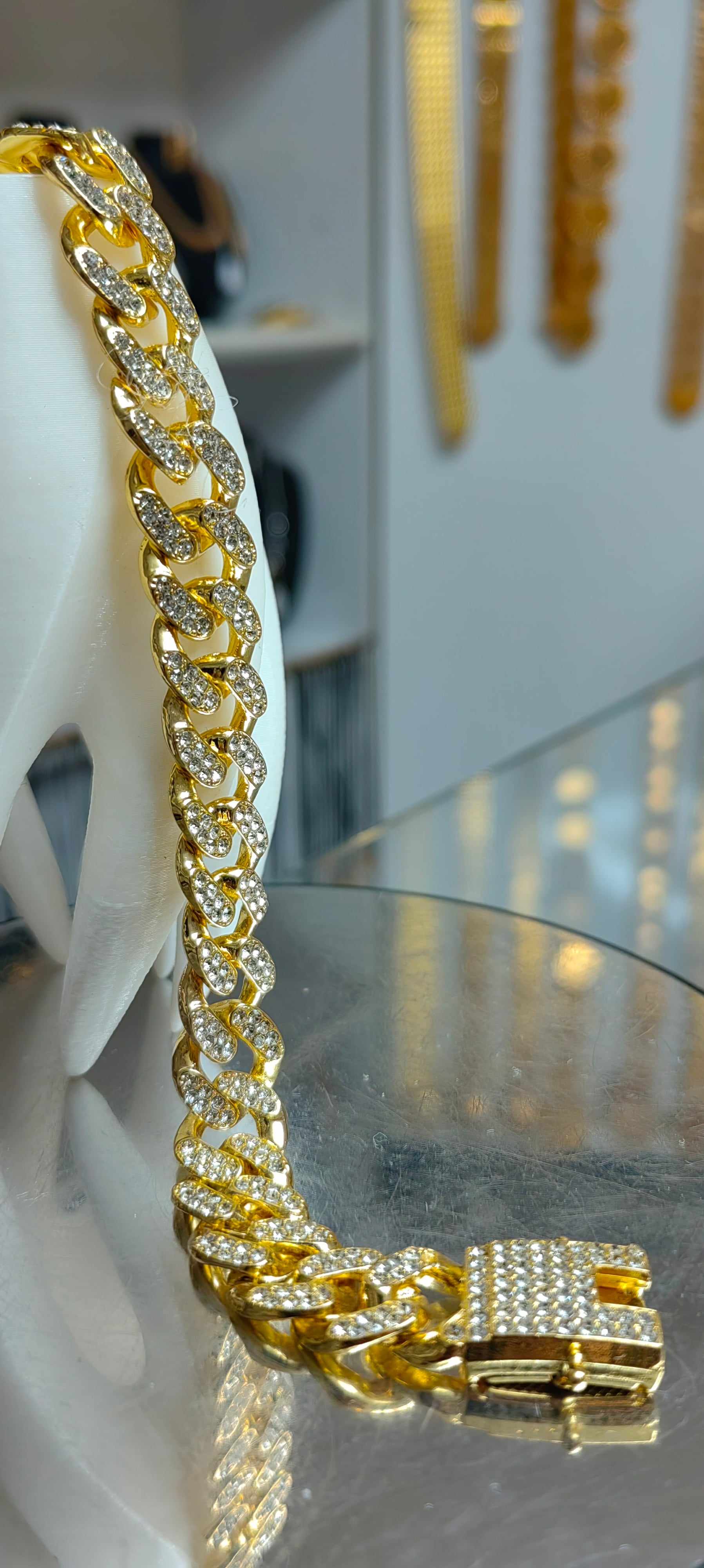 Altın Renginde Lak Kaplama Vòng tay sành ăn bằng đá zircon - Mad Gold