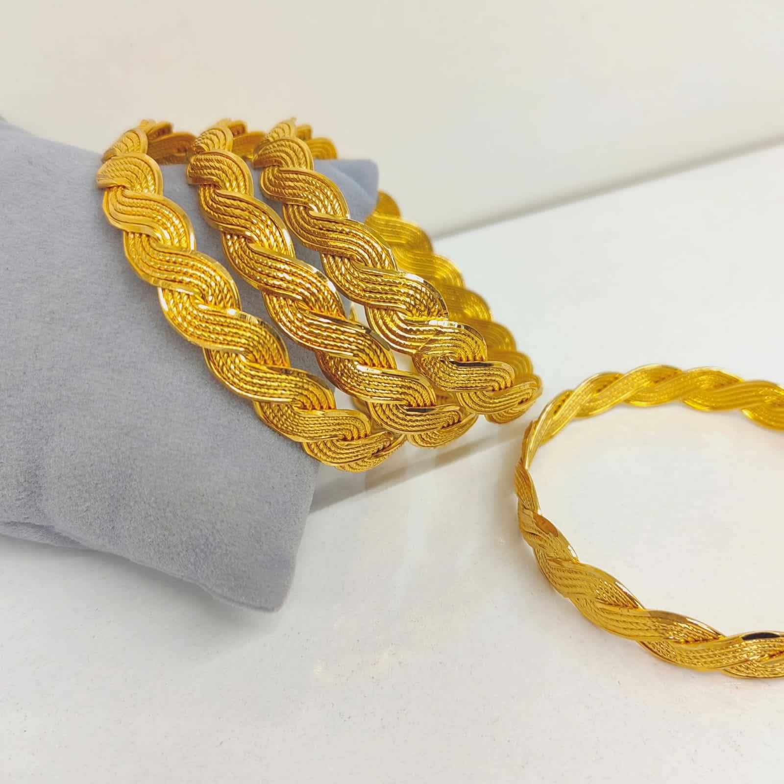 Altın Kaplama 1 cm Pletený ukázkový náramek - ORGA002 - Mad Gold pletené náramky