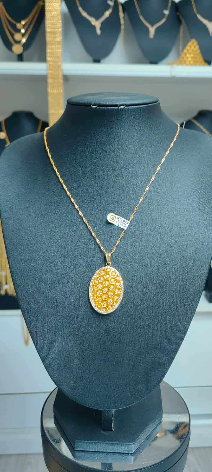 Altın Renginde Lak Kaplama Petek Hint Kolye - PHKA064 - Mad Gold hint kolyeler