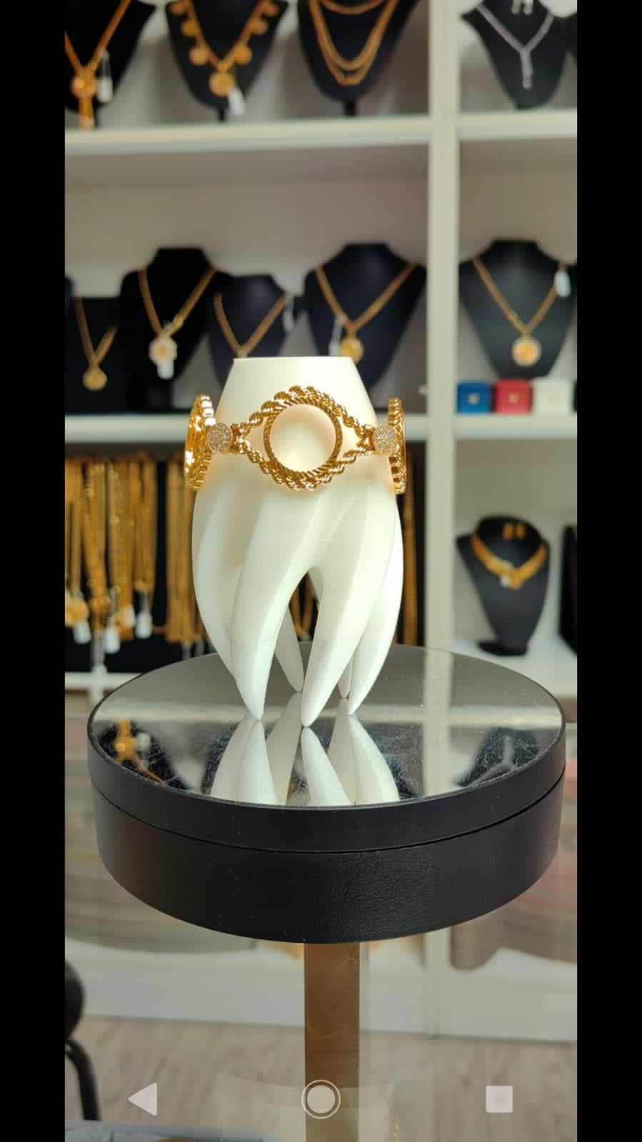 Altın Renginde Lak Kaplama Pulsera en blanco de triple cuarto - ÇBBA008 - Mad Gold esposas
