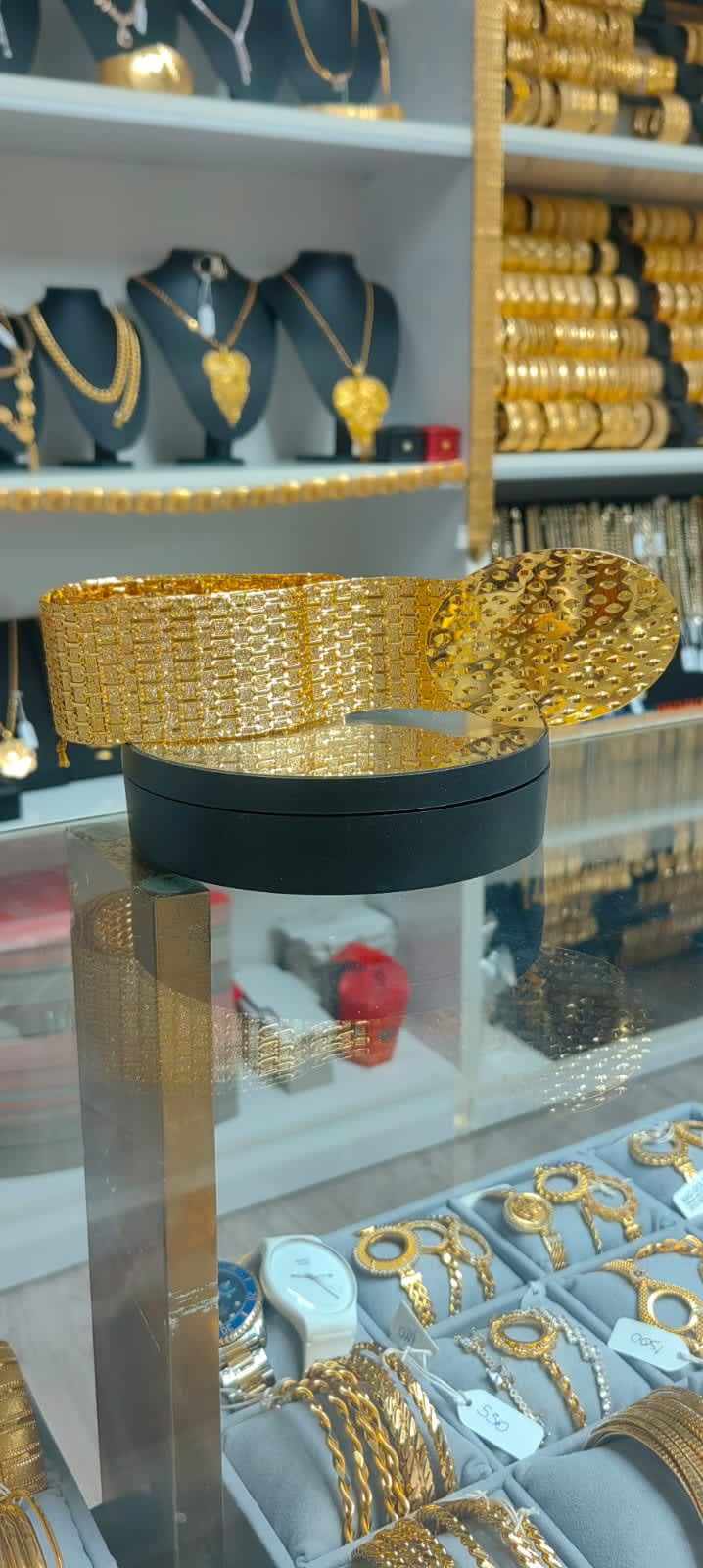 Altın Renginde Lak Kaplama HASIR KEMER - KRL007 - Mad Gold kemerler