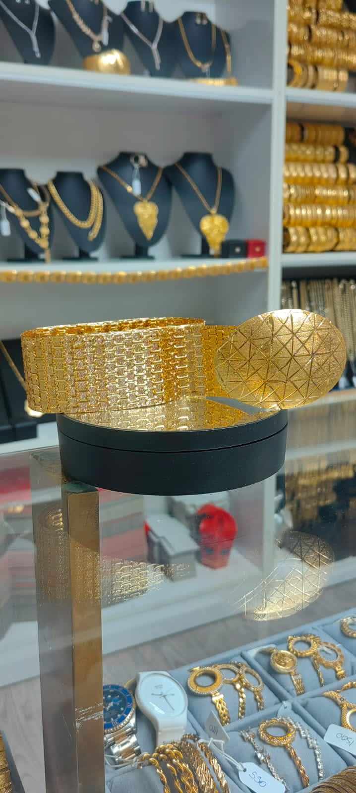 Altın Renginde Lak Kaplama HASIR KEMER - KRL003 - Mad Gold kemerler