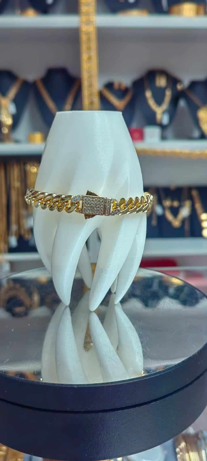 Altın Renginde Lak Kaplama Taşlı Halka Bileklik - THBA001 - Mad Gold rannerenkaita