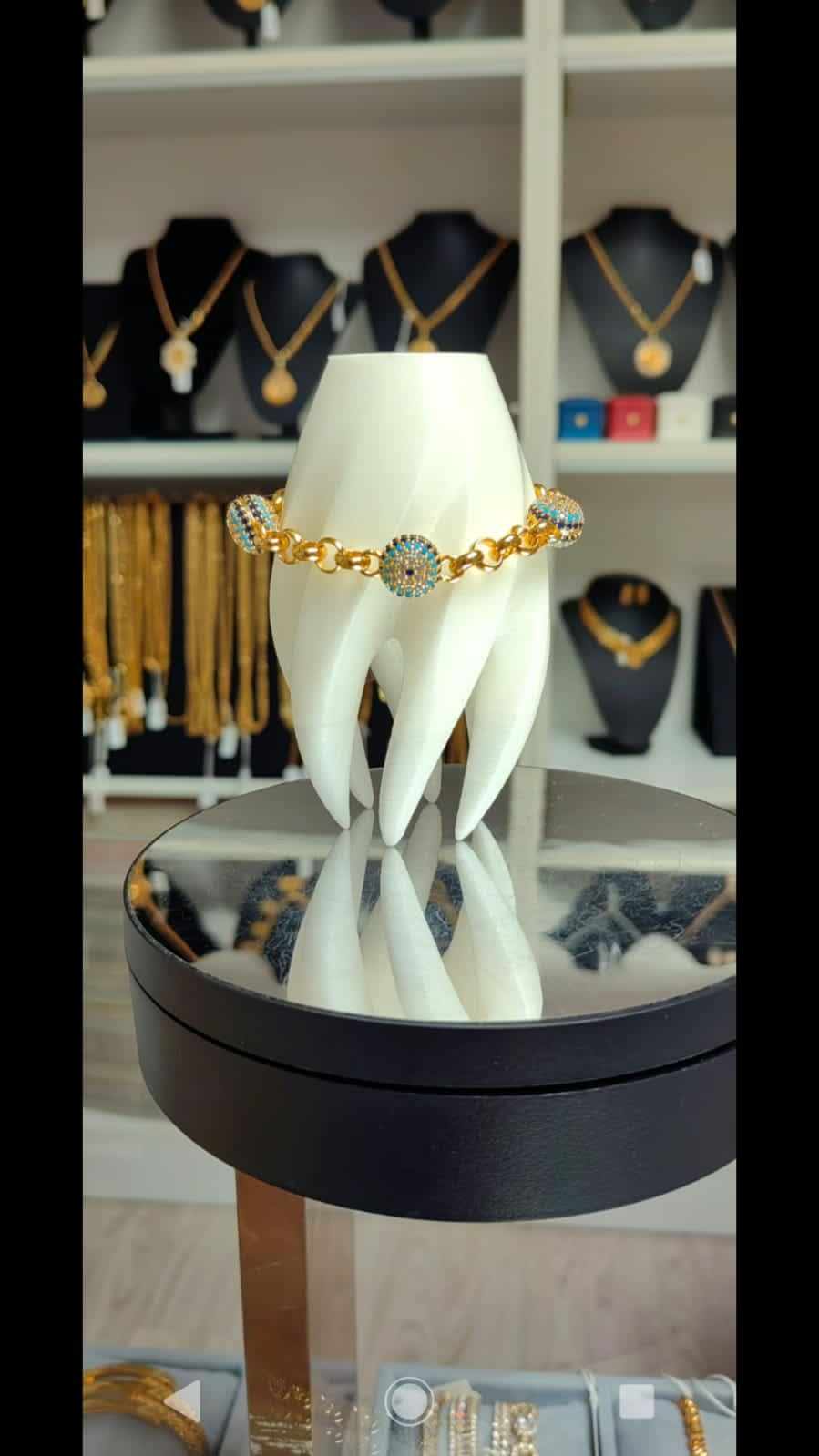 Altın Renginde Lak Kaplama Evil Eye Bead Rannekoru - NBBA001 - Mad Gold rannerenkaita