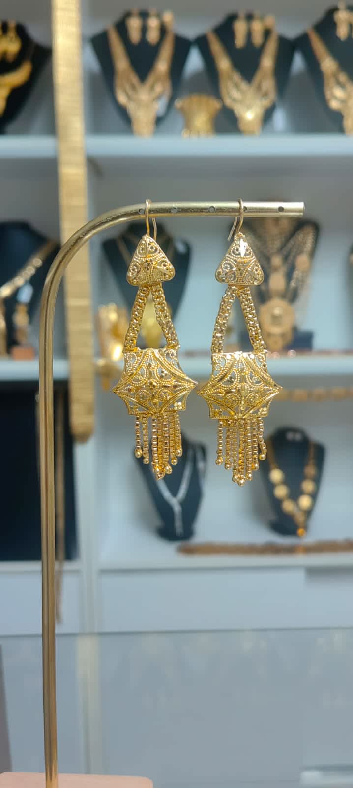 Hint Küpe -HKPL013 - Hint Küpeler | Mad Gold İmitasyon altın kaplama küpe modelleri trendleri - Hint Küpe -HKPL013 - Hint Küpeler